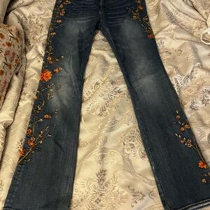 Embroidered Floral Women's Jeans